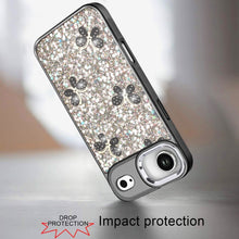 For iPhone Air Case Full Glitter Flakes with Cute Butterflies + Tempered Glass