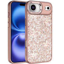 For iPhone Air Case Full Glitter Flakes with Cute Butterflies + Tempered Glass