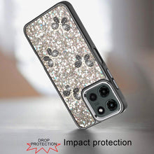 For Motorola Edge 2025 Case Full Glitter Flakes with Cute Butterflies Cover
