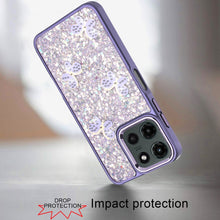For Motorola Edge 2025 Case Full Glitter Flakes with Cute Butterflies Cover