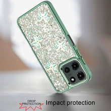 For Motorola Edge 2025 Case Full Glitter Flakes with Cute Butterflies Cover
