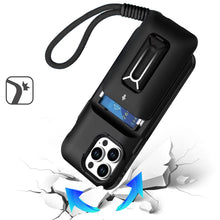 For iPhone 14 PRO MAX 6.7 in.Case Card Holder Cover with Kickstand and Strap