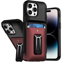 For iPhone 14 PRO MAX 6.7 in.Case Card Holder Cover with Kickstand and Strap