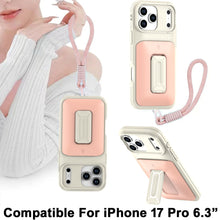 For iPhone 17 PRO Case 2x Card Holder with Kickstand and Strap + Tempered Glass