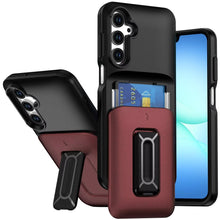For Samsung A17 5G Case Card Holder with Kickstand and Strap + Tempered Glass