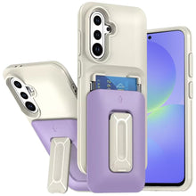 For Samsung A36 Case Card Holder Cover with Kickstand and Strap + Tempered Glass