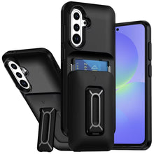 For Samsung A36/A56 Case Card Holder Cover Kickstand and Strap + Tempered Glass