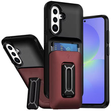 For Samsung A36 Case Card Holder Cover with Kickstand and Strap + Tempered Glass