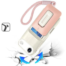 For iPhone Air Case 2x Card Holder with Kickstand and Strap + Tempered Glass