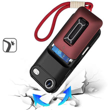 For iPhone Air Case 2x Card Holder with Kickstand and Strap + Tempered Glass