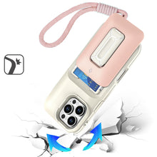 For iPhone 16 PRO MAX Case Card Holder with Kickstand and Strap + Tempered Glass