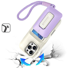 For iPhone 16 PRO MAX Case Card Holder with Kickstand and Strap + Tempered Glass