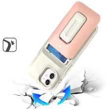 For iPhone 11 6.1 in. Case Card Holder with Kickstand and Strap + Tempered Glass