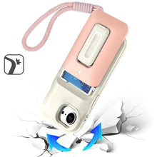 For iPhone 16e Case Card Holder Cover with Kickstand and Strap + Tempered Glass