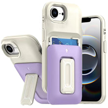 For iPhone 16e Case Card Holder Cover with Kickstand and Strap + Tempered Glass