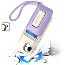 For iPhone 16e Case Card Holder Cover with Kickstand and Strap + Tempered Glass