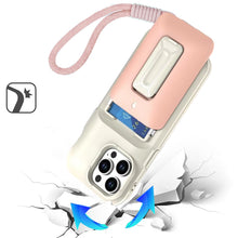 For iPhone 13 Pro Max Case Thick Card Holder Cover with Kickstand and Hand Strap