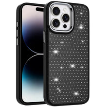 For iPhone 14 PRO MAX 6.7 in.Case Rhinestone Faux Crystals Chrome Plated Cover