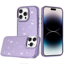For iPhone 14 PRO MAX 6.7 in.Case Rhinestone Faux Crystals Chrome Plated Cover