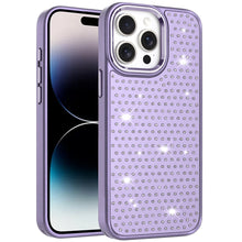 For iPhone 14 PRO MAX 6.7 in.Case Rhinestone Faux Crystals Chrome Plated Cover