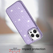 For iPhone 14 PRO MAX 6.7 in.Case Rhinestone Faux Crystals Chrome Plated Cover