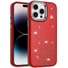 For iPhone 14 PRO MAX 6.7 in.Case Rhinestone Faux Crystals Chrome Plated Cover