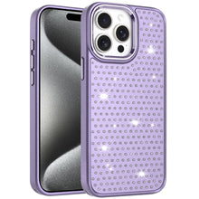 For iPhone 15 Pro Max Case Rhinestone Crystals Chrome Plated + 2 Tempered Glass
