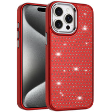 For iPhone 15 Pro Max Case Rhinestone Crystals Chrome Plated + 2 Tempered Glass