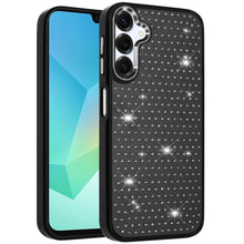 For Samsung A16 5G Case Rhinestone Faux Crystals Chrome Plated + Tempered Glass