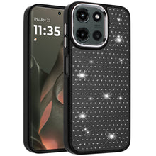 For Motorola Edge 2025 Case with Rhinestone Faux Crystals on Chrome Plated Cover