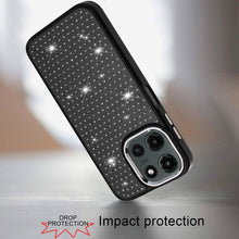 For Motorola Edge 2025 Case with Rhinestone Faux Crystals on Chrome Plated Cover