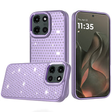 For Motorola Edge 2025 Case with Rhinestone Faux Crystals on Chrome Plated Cover