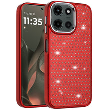 For Motorola Edge 2025 Case with Rhinestone Faux Crystals on Chrome Plated Cover