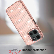 For Motorola Edge 2025 Case with Rhinestone Faux Crystals on Chrome Plated Cover