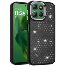 For Moto G Power 2025 Case Rhinestone Crystals Chrome Plated + Tempered Glass
