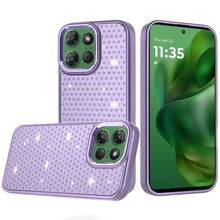 For Moto G Power 2025 Case Rhinestone Crystals Chrome Plated + Tempered Glass