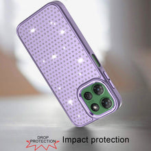 For Moto G Power 2025 Case Rhinestone Crystals Chrome Plated + Tempered Glass
