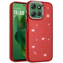 For Moto G Power 2025 Case Rhinestone Crystals Chrome Plated + Tempered Glass
