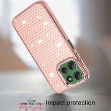 For Moto G Power 2025 Case Rhinestone Crystals Chrome Plated + Tempered Glass