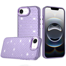 For iPhone 16e Case Rhinestone Faux Crystals Chrome Plated + Tempered Glass