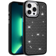 For iPhone 13 Pro Max Case Rhinestone Faux Mini Crystals Chrome Plated Cover