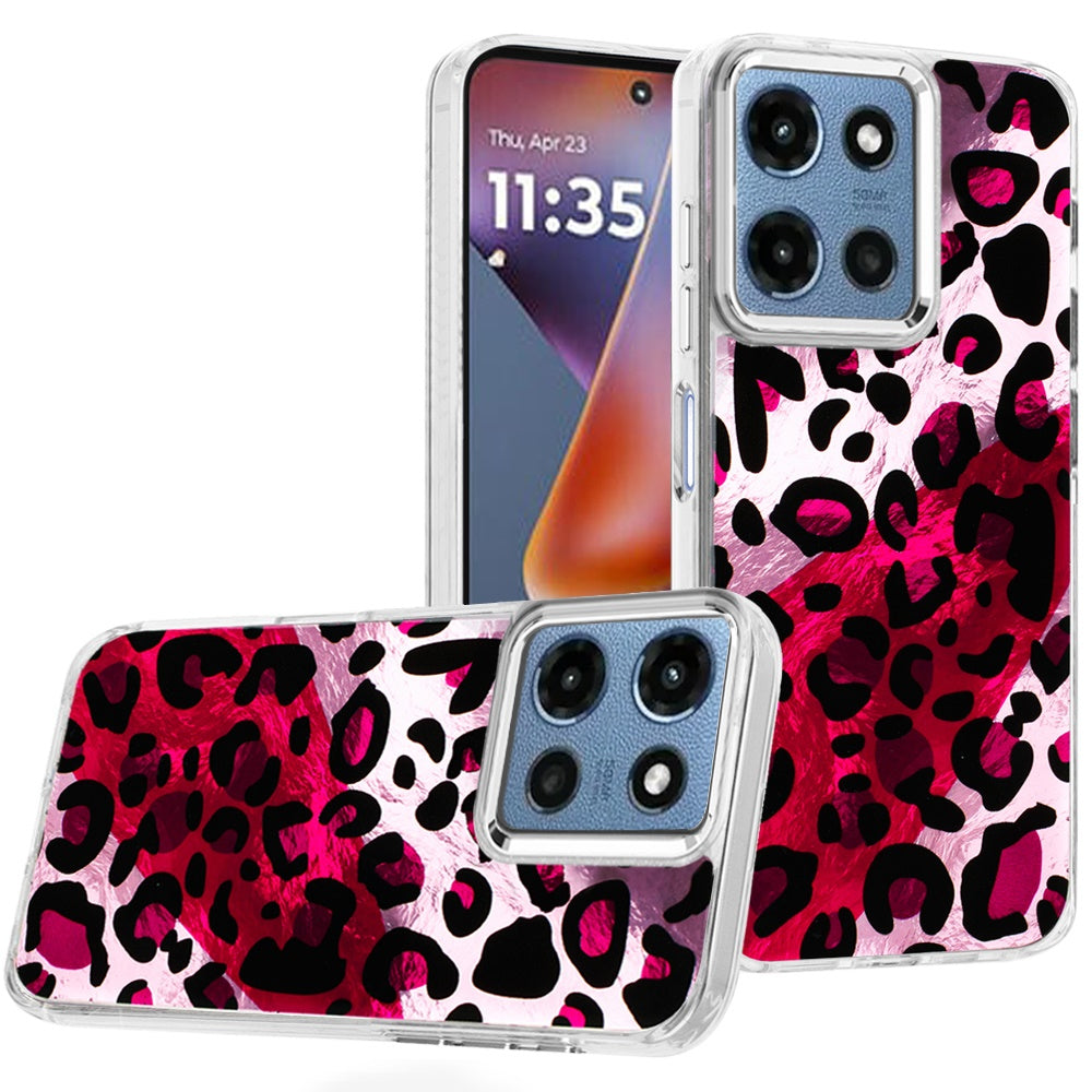 For Moto G 2025 Case Cute In Mold Design w/ Metallic Buttons + Tempered Glass