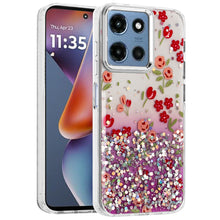 For Moto G 2025 Case Cute In Mold Design w/ Metallic Buttons + Tempered Glass