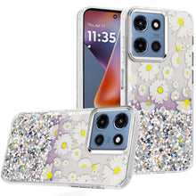 For Moto G 2025 Case Cute In Mold Design w/ Metallic Buttons + Tempered Glass