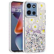 For Moto G 2025 Case Cute In Mold Design w/ Metallic Buttons + Tempered Glass