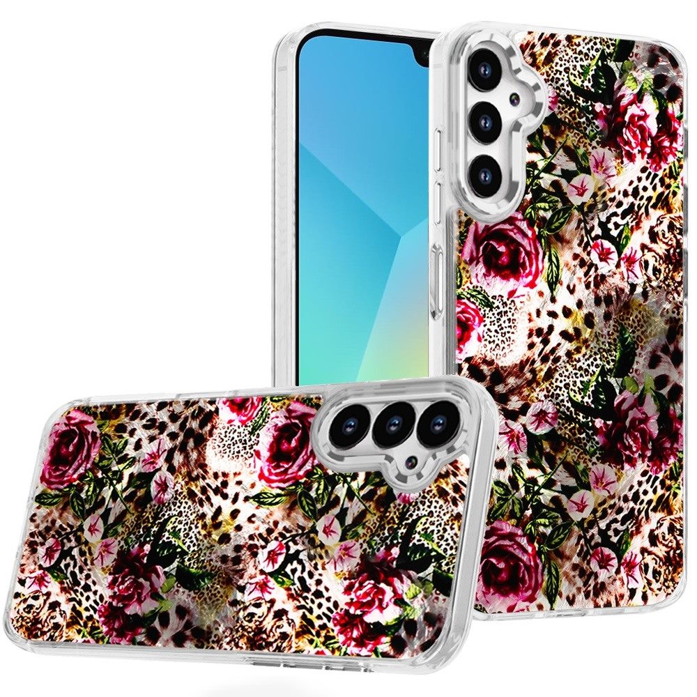 For Samsung A16 5G Case Cute In Mold Design w/ Metallic Buttons + Tempered Glass