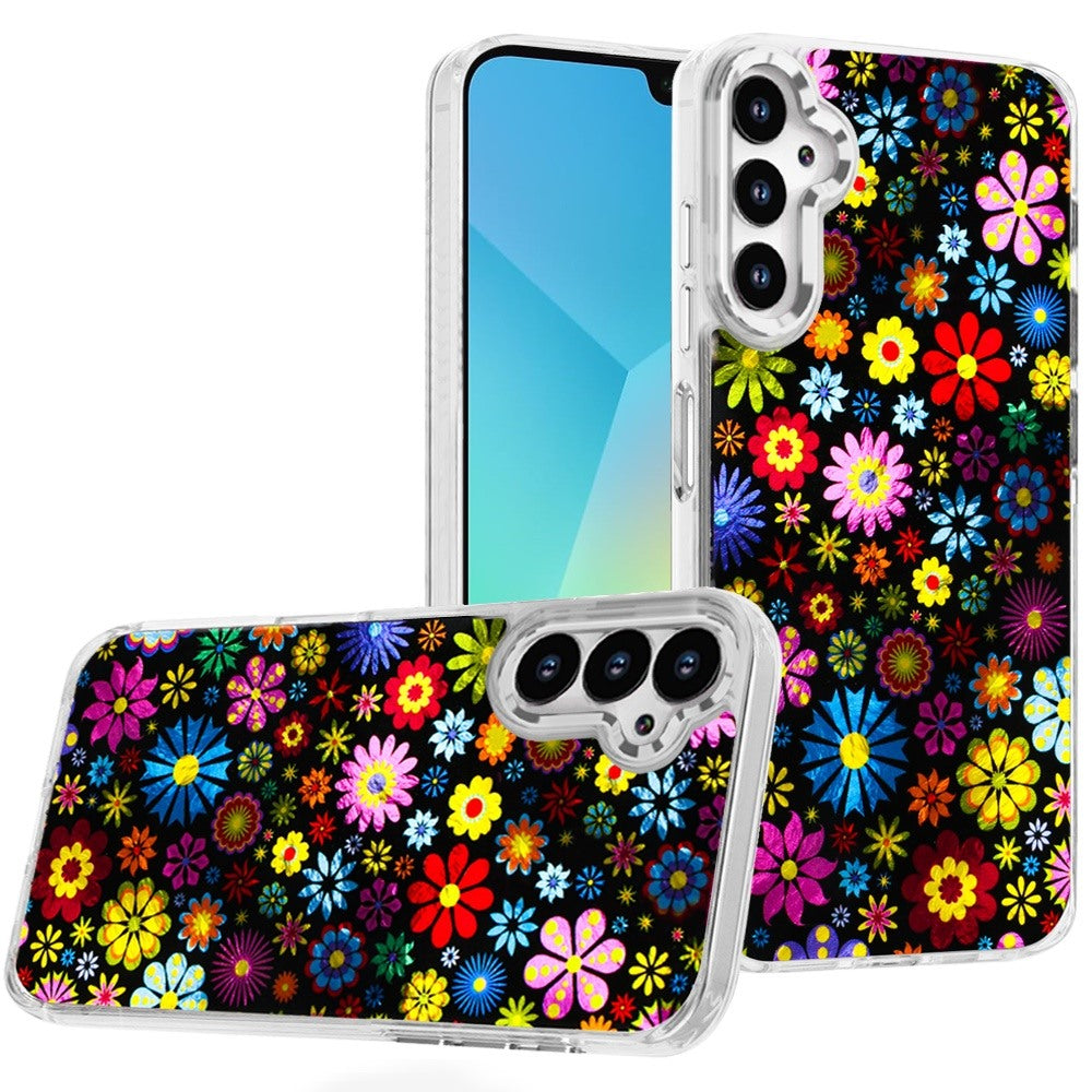 For Samsung A16 5G Case Cute In Mold Design w/ Metallic Buttons + Tempered Glass