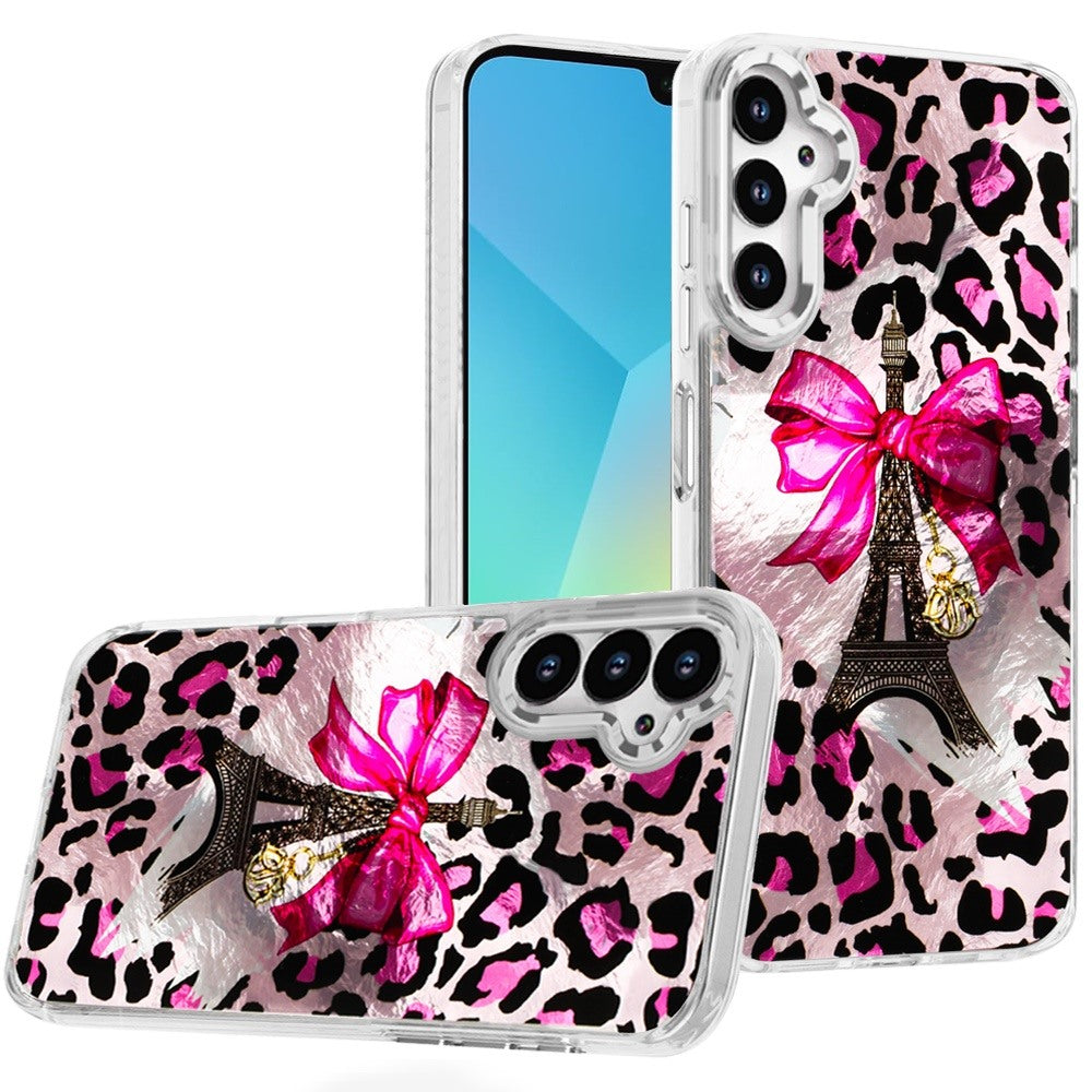 For Samsung A16 5G Case Cute In Mold Design w/ Metallic Buttons + Tempered Glass