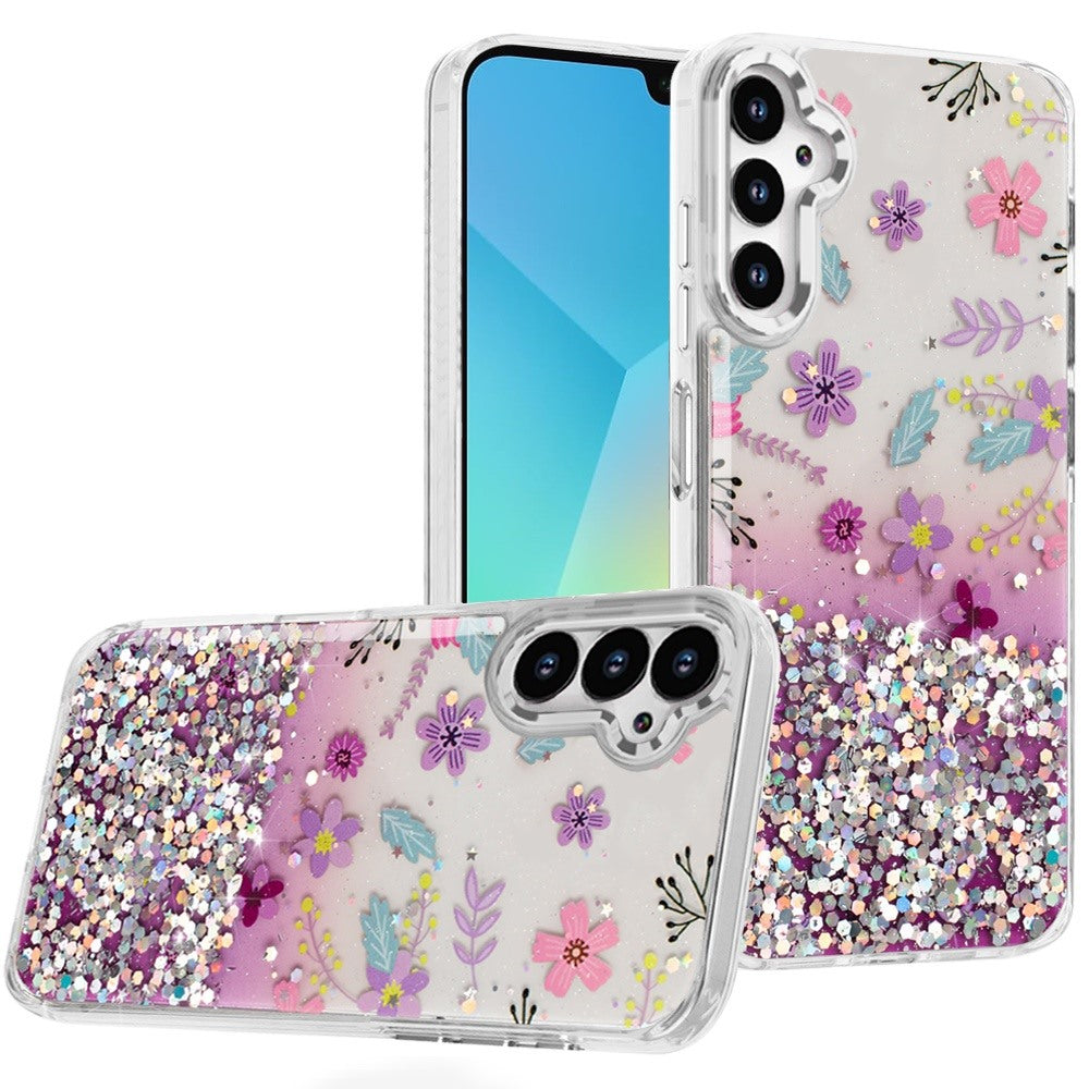 For Samsung A16 5G Case Cute In Mold Design w/ Metallic Buttons + Tempered Glass
