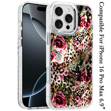 For iPhone 16 PRO MAX Case Cute In Mold Design Metallic Buttons + Tempered Glass